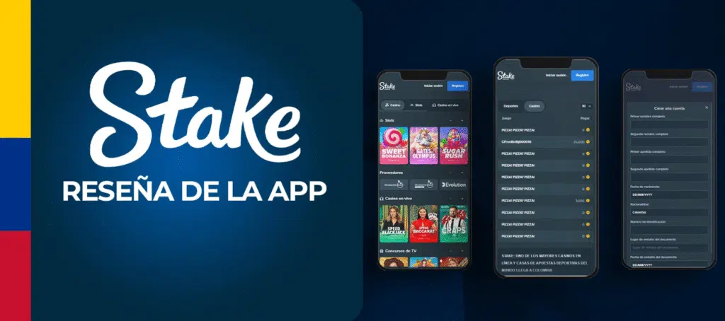 Aplicación móvil de Stake Colombia para iOS y Android