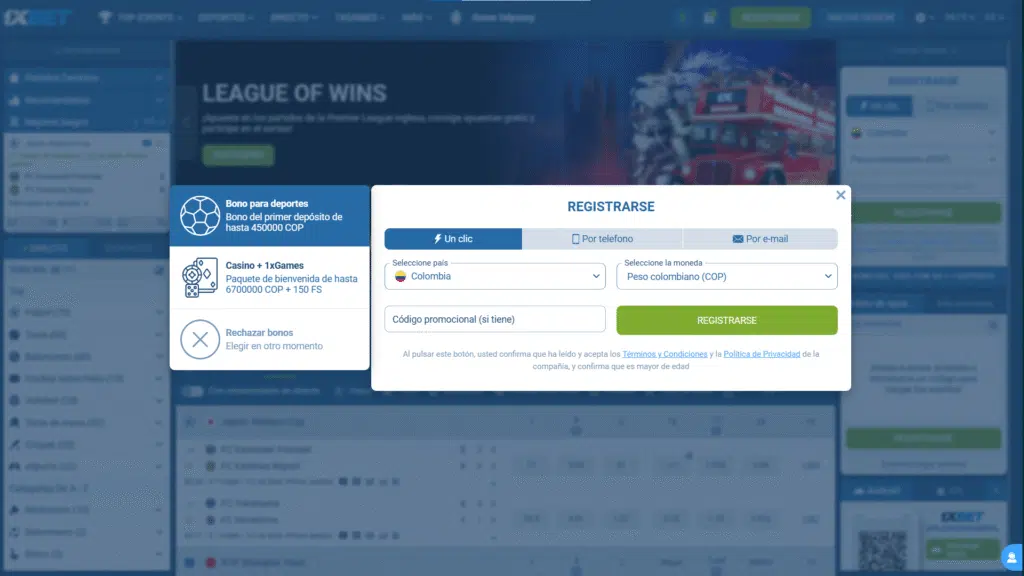 Guía paso a paso para registrarse en 1xBet Colombia