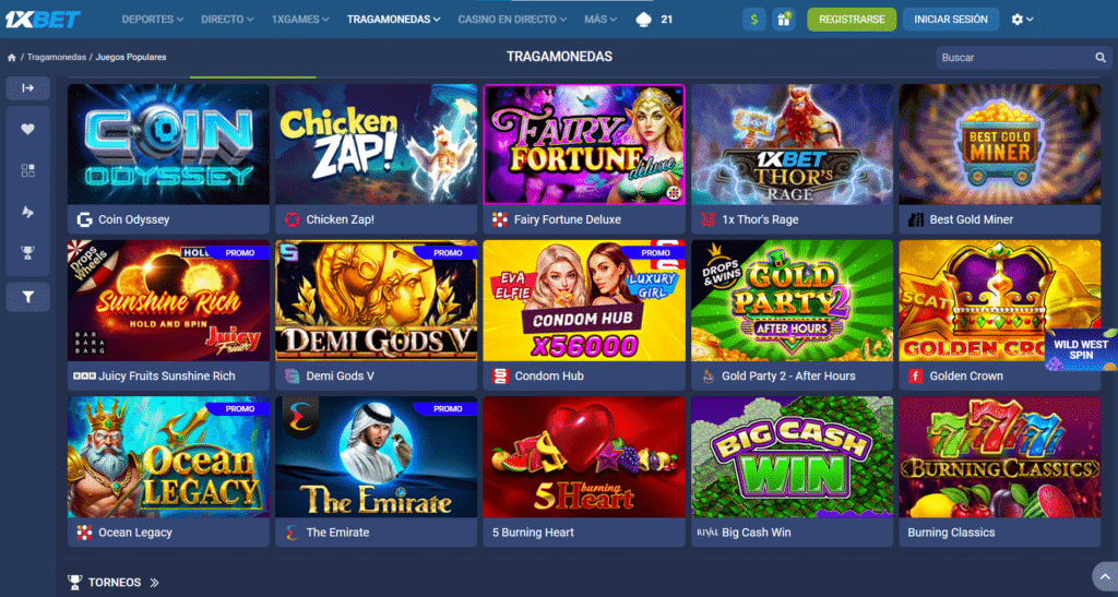 Descripción general de las tragamonedas disponibles en 1xBet Colombia